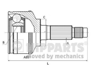 К-т шарнiрний привiдного валу NIPPARTS J2820500