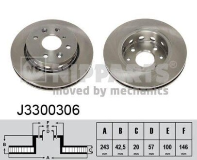 Гальмiвнi диски NIPPARTS J3300306