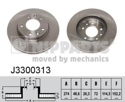 Гальмiвнi диски NIPPARTS J3300313