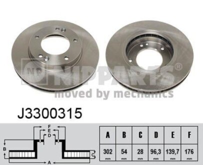 Гальмiвнi диски NIPPARTS J3300315