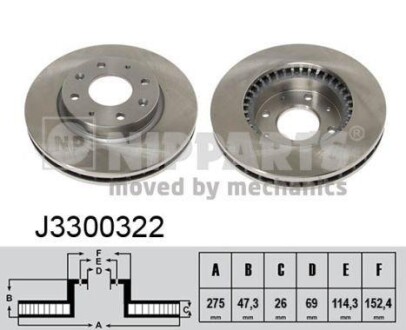 Гальмiвнi диски NIPPARTS J3300322