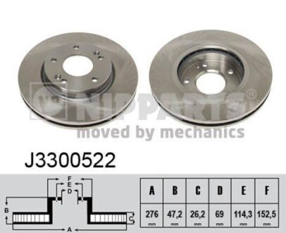 Гальмiвнi диски NIPPARTS J3300522