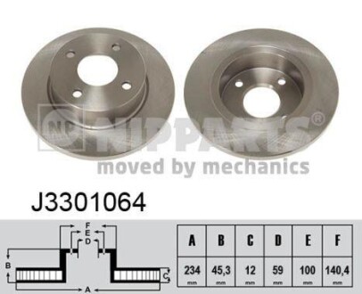 Гальмiвнi диски NIPPARTS J3301064