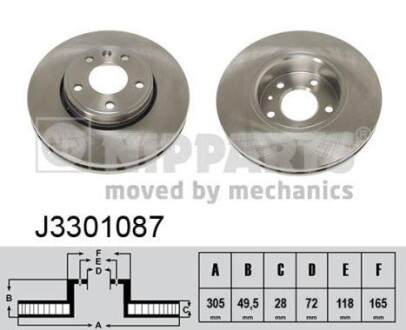 Гальмiвнi диски NIPPARTS J3301087