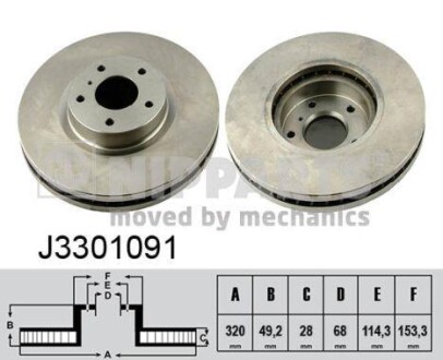 Гальмiвнi диски NIPPARTS J3301091