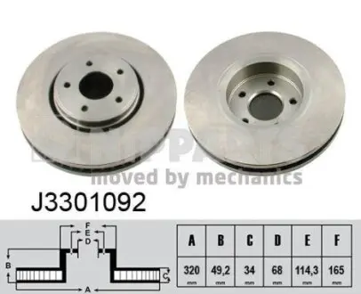 Гальмiвний диск NIPPARTS J3301092
