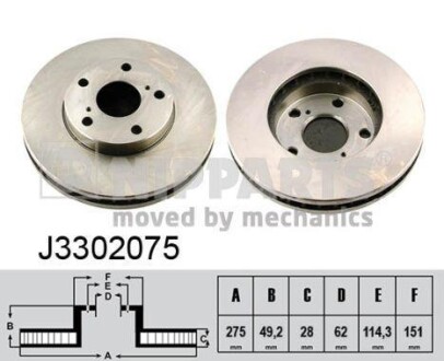 Гальмiвнi диски NIPPARTS J3302075