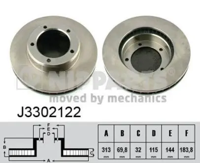 Гальмiвний диск NIPPARTS J3302122