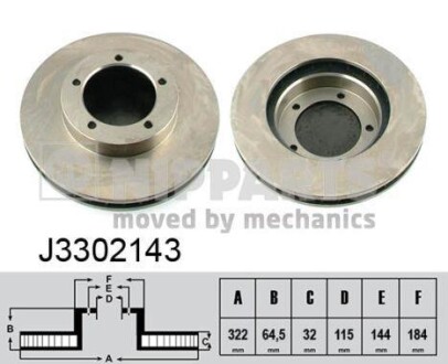 Гальмiвнi диски NIPPARTS J3302143