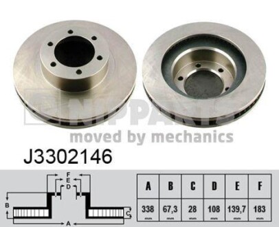 Гальмiвнi диски NIPPARTS J3302146