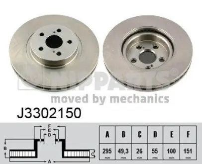 Гальмiвний диск NIPPARTS J3302150