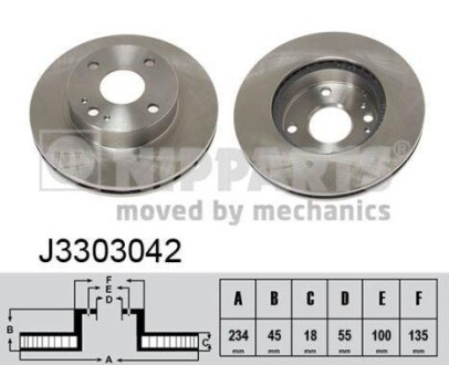 Гальмiвнi диски NIPPARTS J3303042