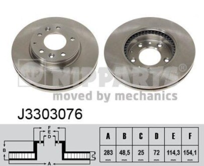 Гальмiвнi диски NIPPARTS J3303076