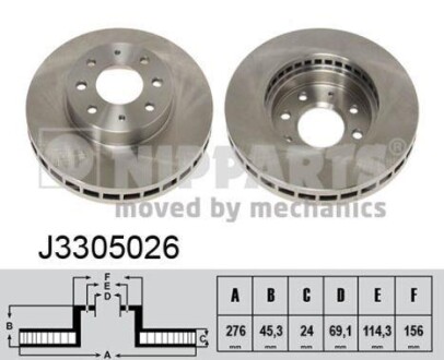 Гальмiвнi диски NIPPARTS J3305026