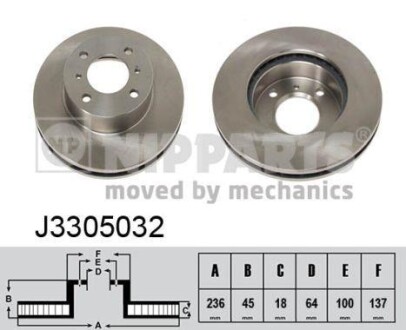 Гальмiвнi диски NIPPARTS J3305032