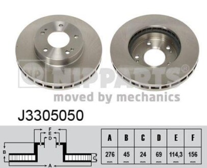 Гальмiвнi диски NIPPARTS J3305050