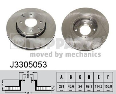 Гальмiвнi диски NIPPARTS J3305053