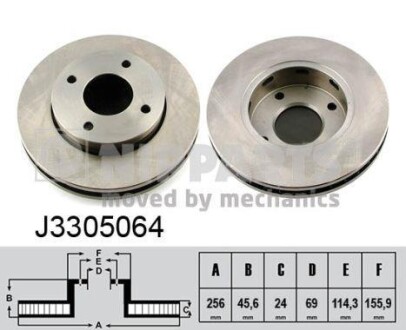 Гальмiвнi диски NIPPARTS J3305064