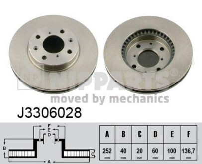 Гальмiвнi диски NIPPARTS J3306028