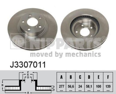 Гальмiвнi диски NIPPARTS J3307011