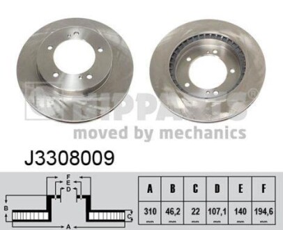 Гальмiвнi диски NIPPARTS J3308009