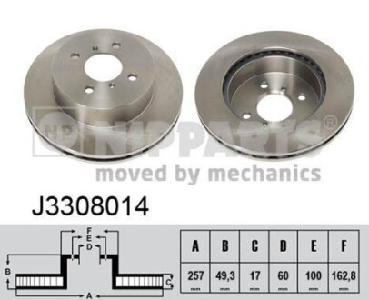 Гальмiвнi диски NIPPARTS J3308014