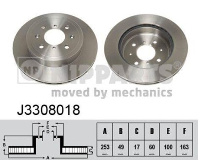 Гальмiвнi диски NIPPARTS J3308018