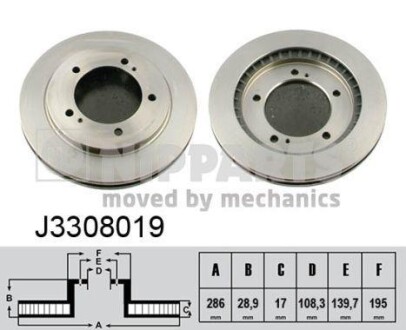 Гальмiвнi диски NIPPARTS J3308019