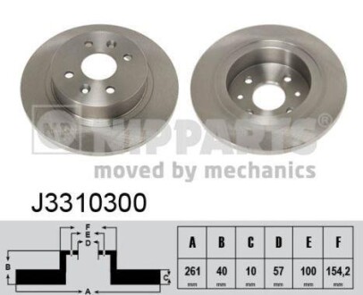 Гальмiвнi диски NIPPARTS J3310300