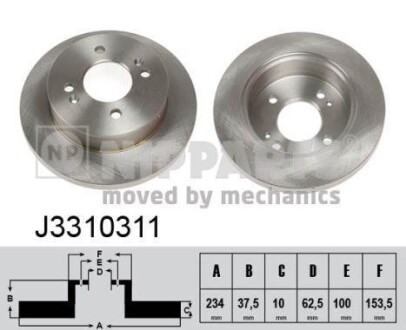 Гальмiвнi диски NIPPARTS J3310311