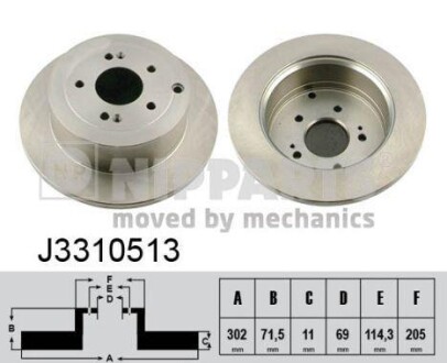 Гальмiвнi диски NIPPARTS J3310513