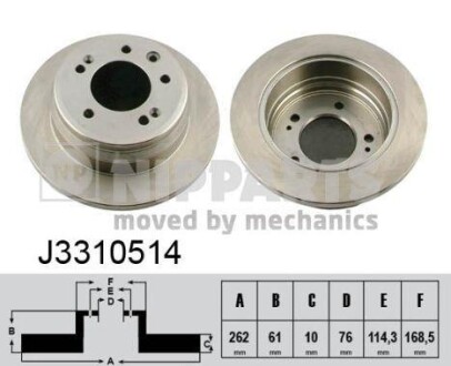 Гальмiвнi диски заднi NIPPARTS J3310514