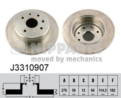 Гальмiвнi диски NIPPARTS J3310907