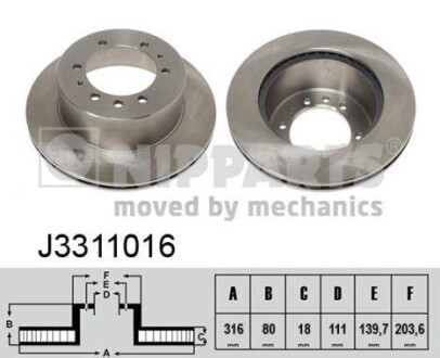 Гальмiвнi диски NIPPARTS J3311016