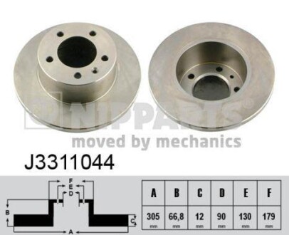 Гальмiвнi диски заднi NIPPARTS J3311044