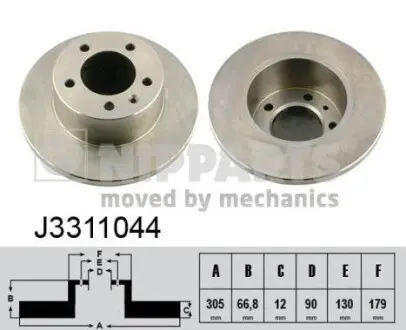 Гальмiвний диск заднi NIPPARTS J3311044