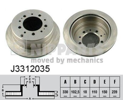 Гальмiвнi диски NIPPARTS J3312035