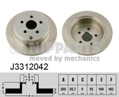 Гальмiвнi диски NIPPARTS J3312042