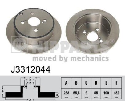 Гальмiвнi диски NIPPARTS J3312044