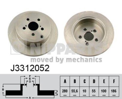 Гальмiвнi диски NIPPARTS J3312052