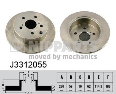 Гальмiвнi диски NIPPARTS J3312055