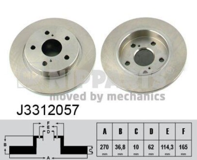 Гальмiвнi диски NIPPARTS J3312057