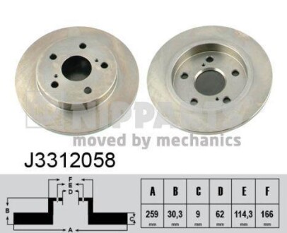 Гальмiвнi диски NIPPARTS J3312058