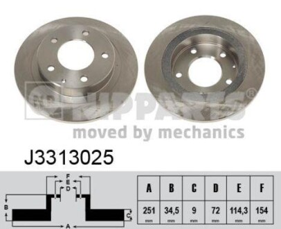 Гальмiвнi диски NIPPARTS J3313025