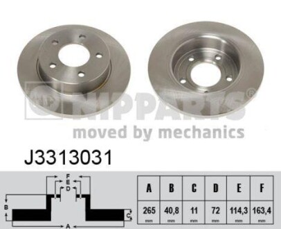 Гальмiвнi диски NIPPARTS J3313031