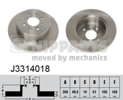 Гальмiвнi диски NIPPARTS J3314018