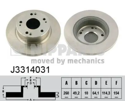 Тормозной диск NIPPARTS J3314031