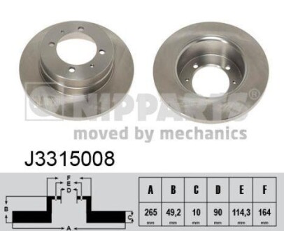 Гальмiвнi диски NIPPARTS J3315008