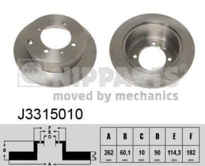 Гальмiвнi диски NIPPARTS J3315010