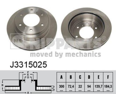 Гальмiвнi диски NIPPARTS J3315025